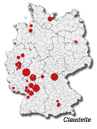 Verbreitung Claudette in Deutschland